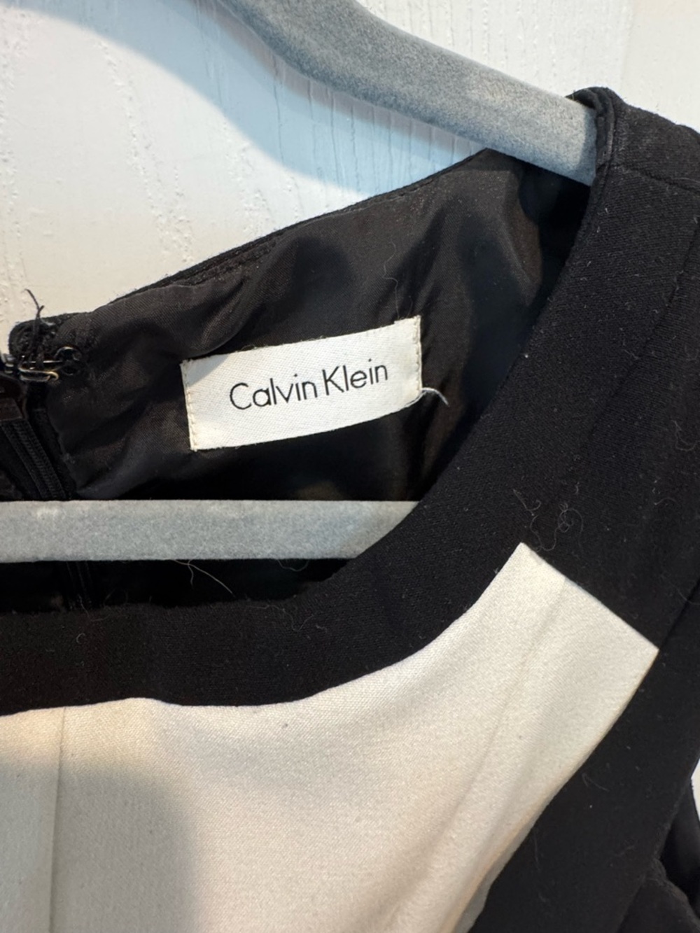 Calvin Klein Black and White Paneled Midi Dress - Picture 2 of 3